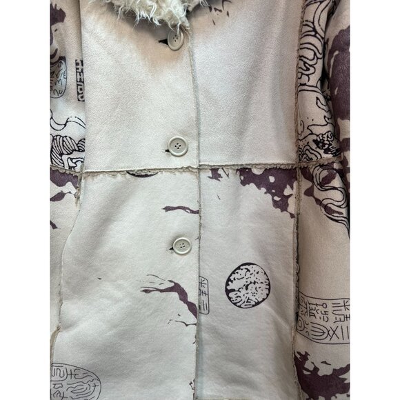 Daniel Benjamin Women's Faux Button Front Cardigan Jacket Sz L Beige Y2K - Picture 7 of 11